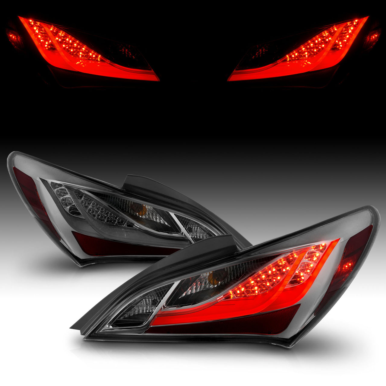 HYUNDAI GENESIS 10-13  2DR LED TAIL LIGHTS SMOKE