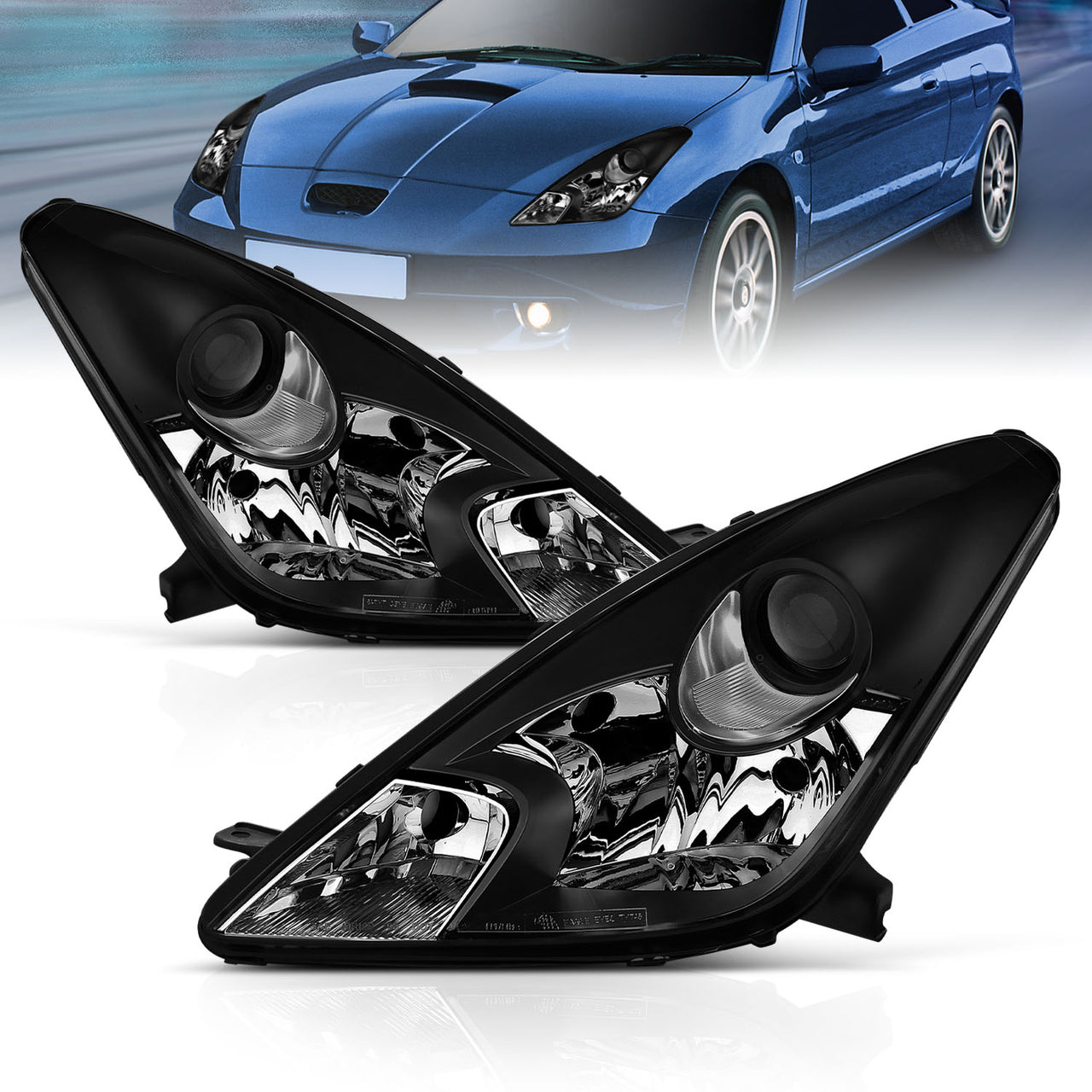 TOYOTA CELICA 00-04 HEADLIGHTS BLACK