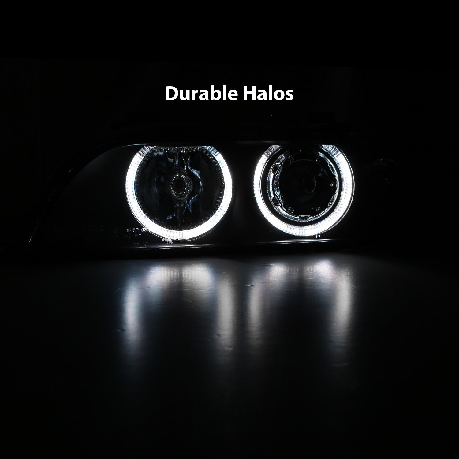 BMW 5 SERIES E39 95-01 PROJECTOR HEADLIGHTS HALO BLACK CLEAR AMBER