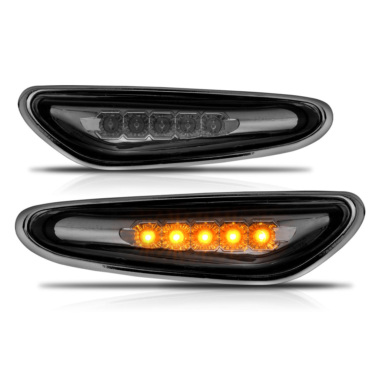 BMW 3 SERIES E36 92-98/E46 99-05/E34 89-96/E39 97-03/E60 04-10/X3 04-09 LED SIDE MARKERS SMOKE