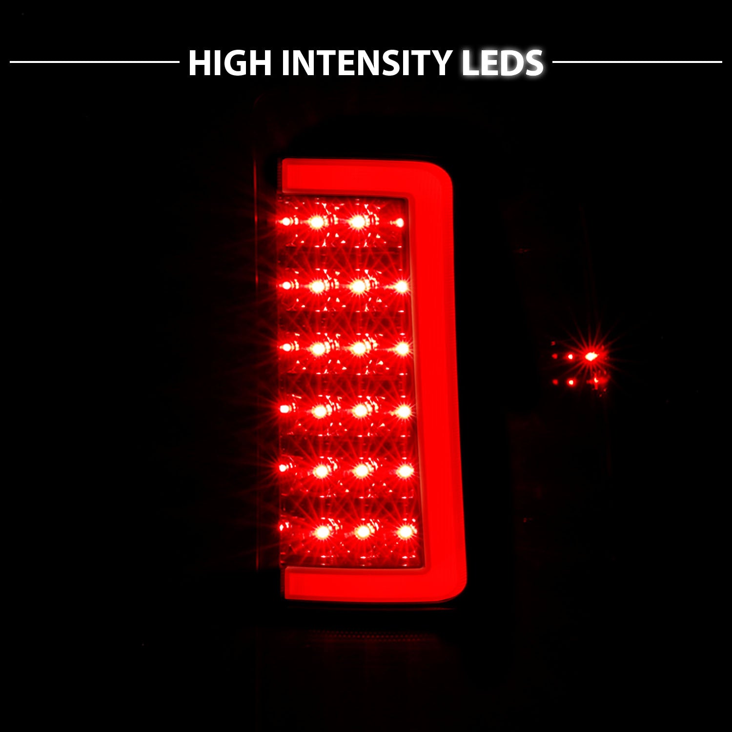 GMC SIERRA 1500 07-13 (EXCEPT '07 CLASSIC) / SIRRA 2500/3500 '07-'14 LED TAIL LIGHTS  BLACK HOUSING SMOKE LENS W/ C LIGHT BAR