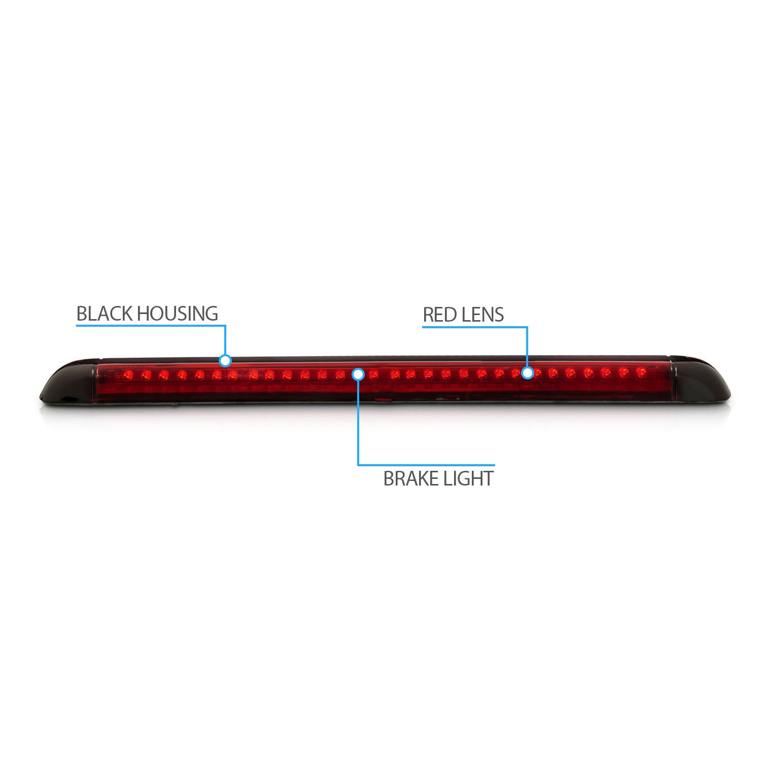 CHEVY FULL SIZE BLAZER 95-04/TAHOE 95-99/SUBURBAN 92-99/GMC YUKON 92-99/ HUMMER H2 02-05 3RD BRAKE LIGHT RED (4DR Only)