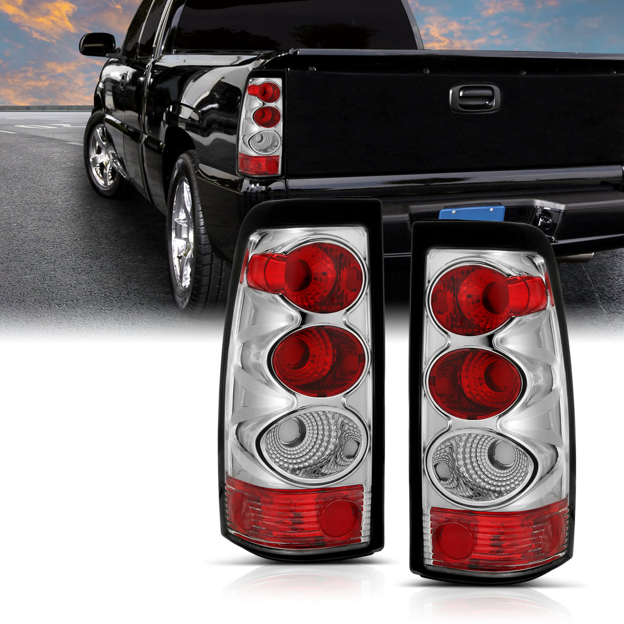 CHEVY SILVERADO 03-06 TAIL LIGHTS CHROME