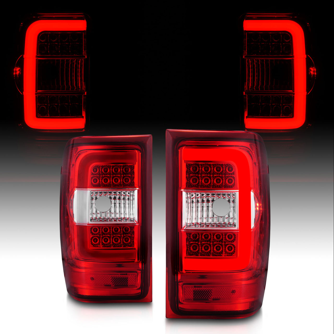 FORD RANGER 01-11 TAIL LIGHTS RED/CLEAR LENS W/C LIGHT BAR