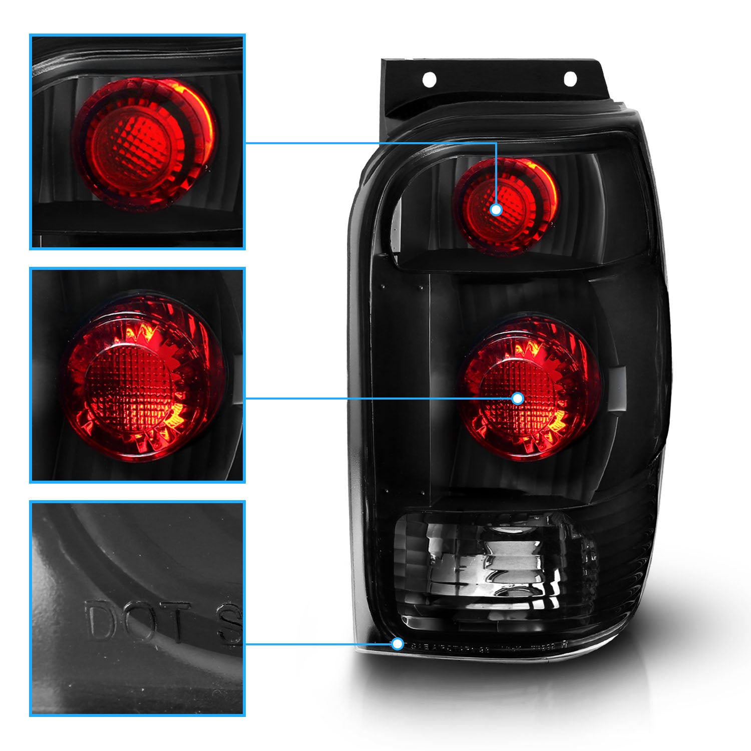 FORD EXPLORER 98-00 TAIL LIGHTS DARK SMOKE
