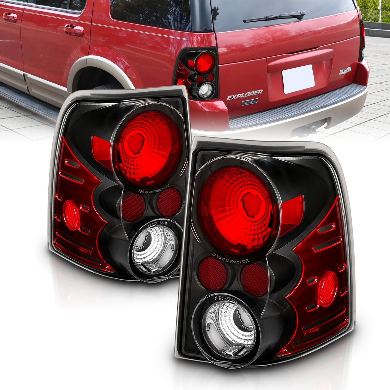 FORD EXPLORER 02-05 TAIL LIGHTS BLACK