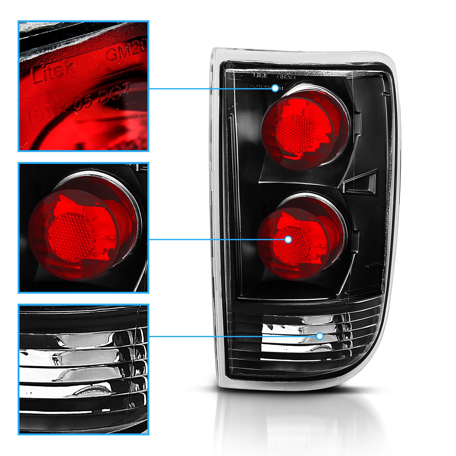 CHEVY BLAZER 95-00 TAIL LIGHTS BLACK
