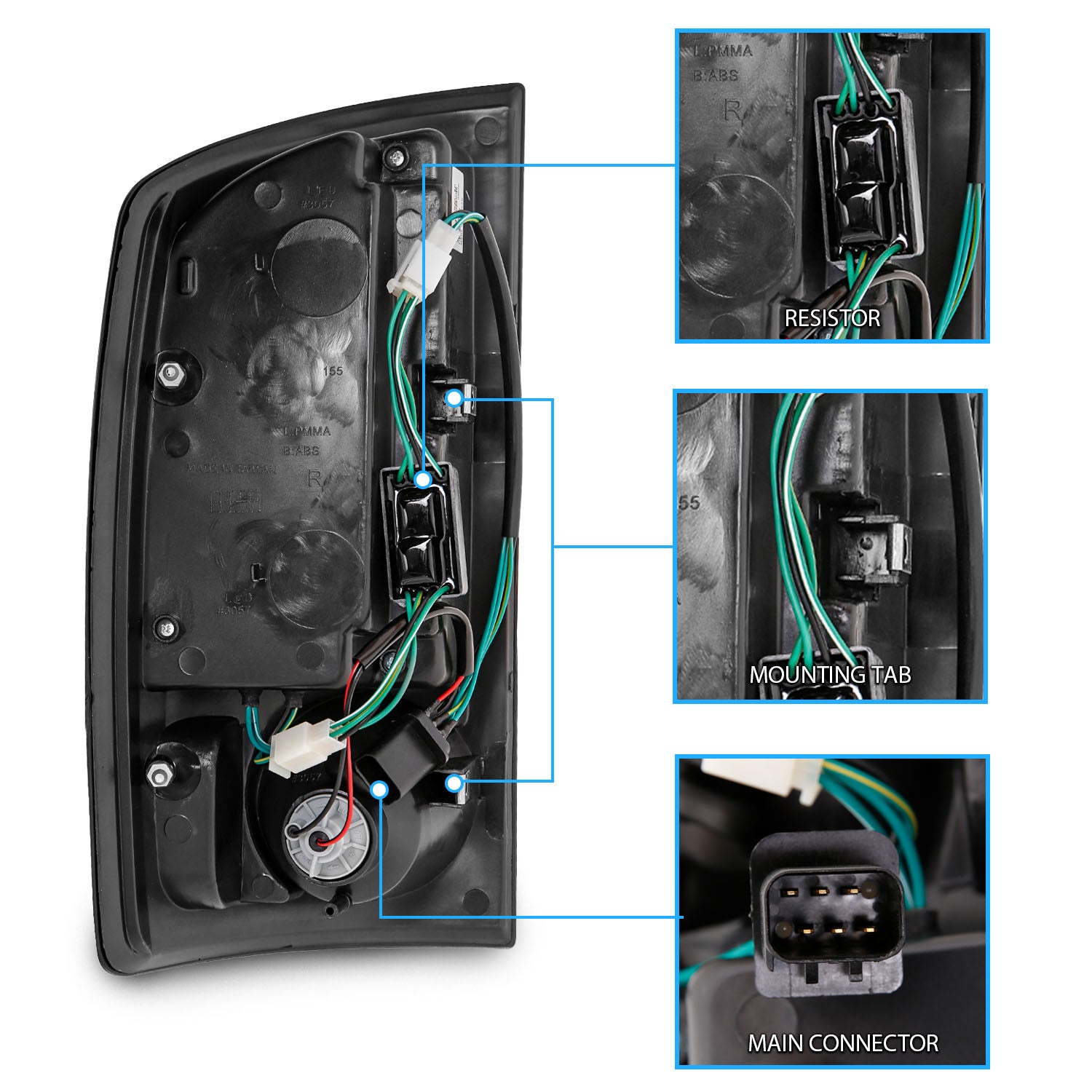 DODGE RAM 02-05 LED TAIL LIGHTS BLACK