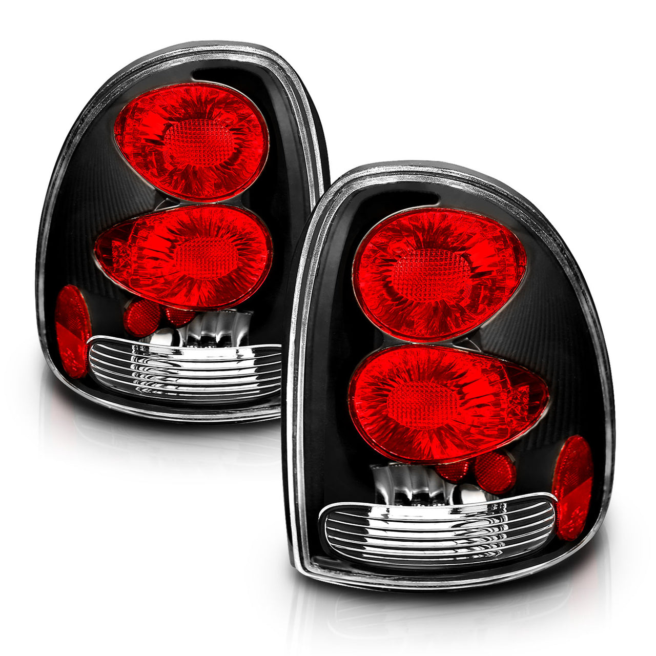 DODGE CARAVAN 96-00 TAIL LIGHTS BLACK