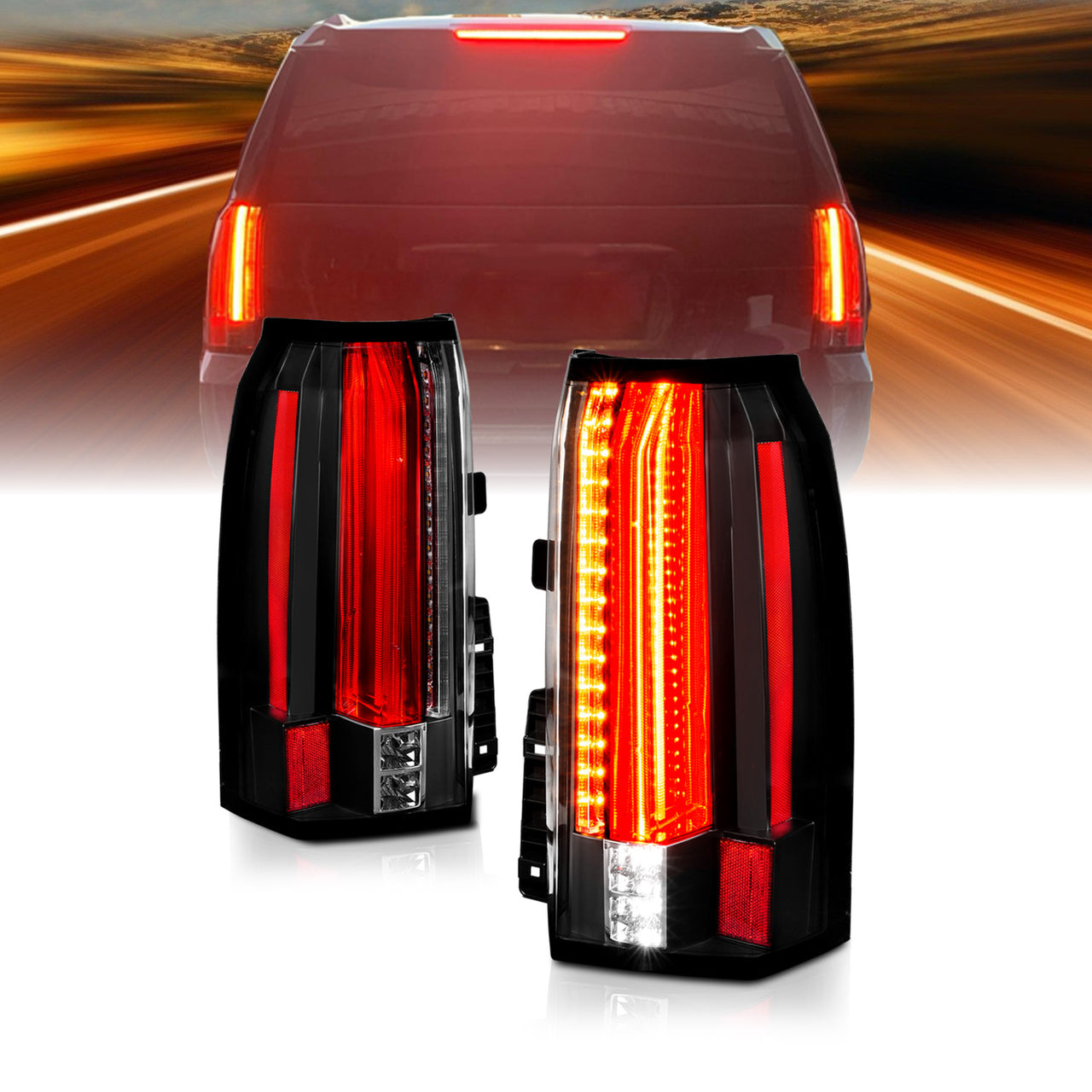 GMC YUKON/YUKON XL 15-17 LED TAIL LIGHTS BLACK
