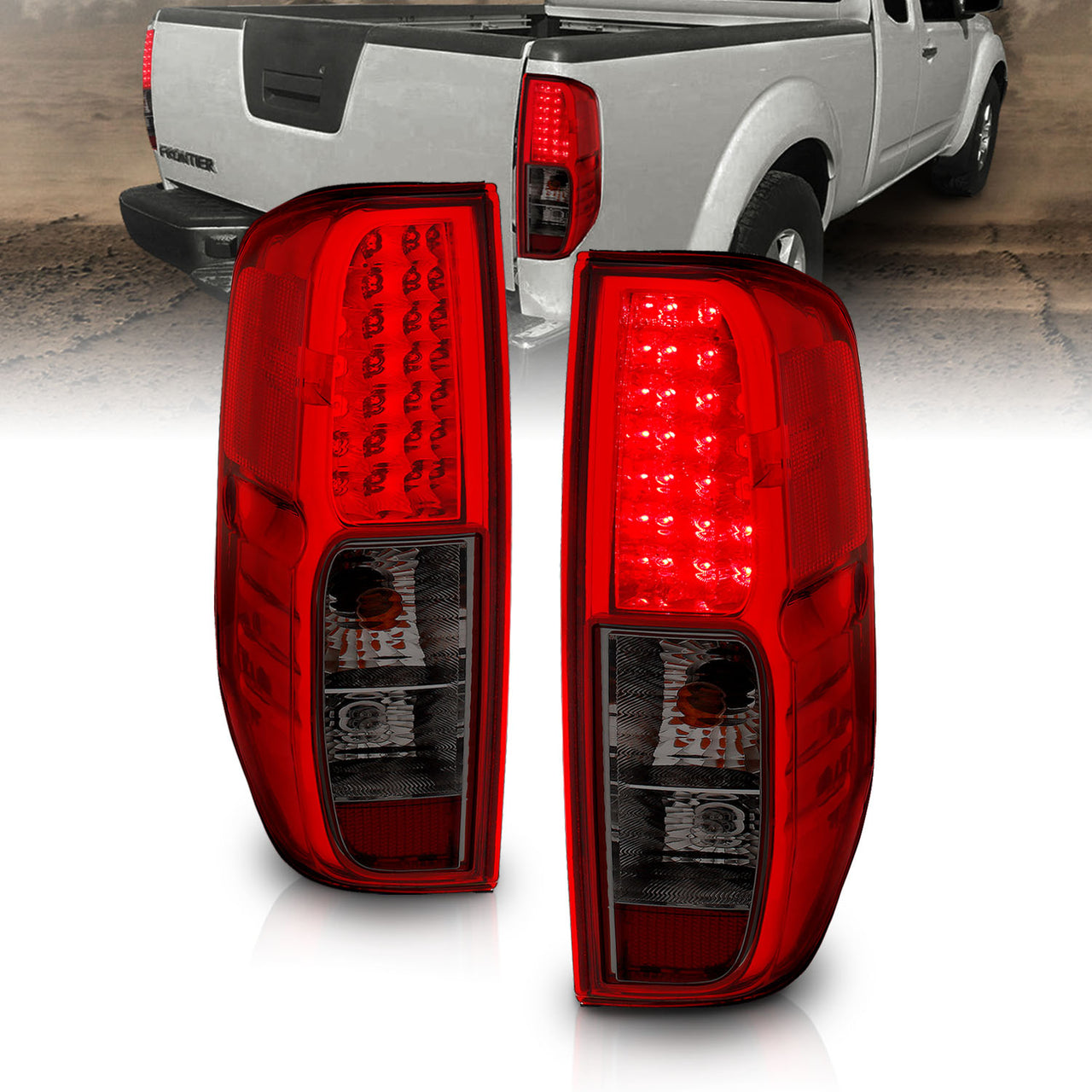 NISSAN FRONTIER 05-08  LED TAIL LIGHTS RED/SMOKE