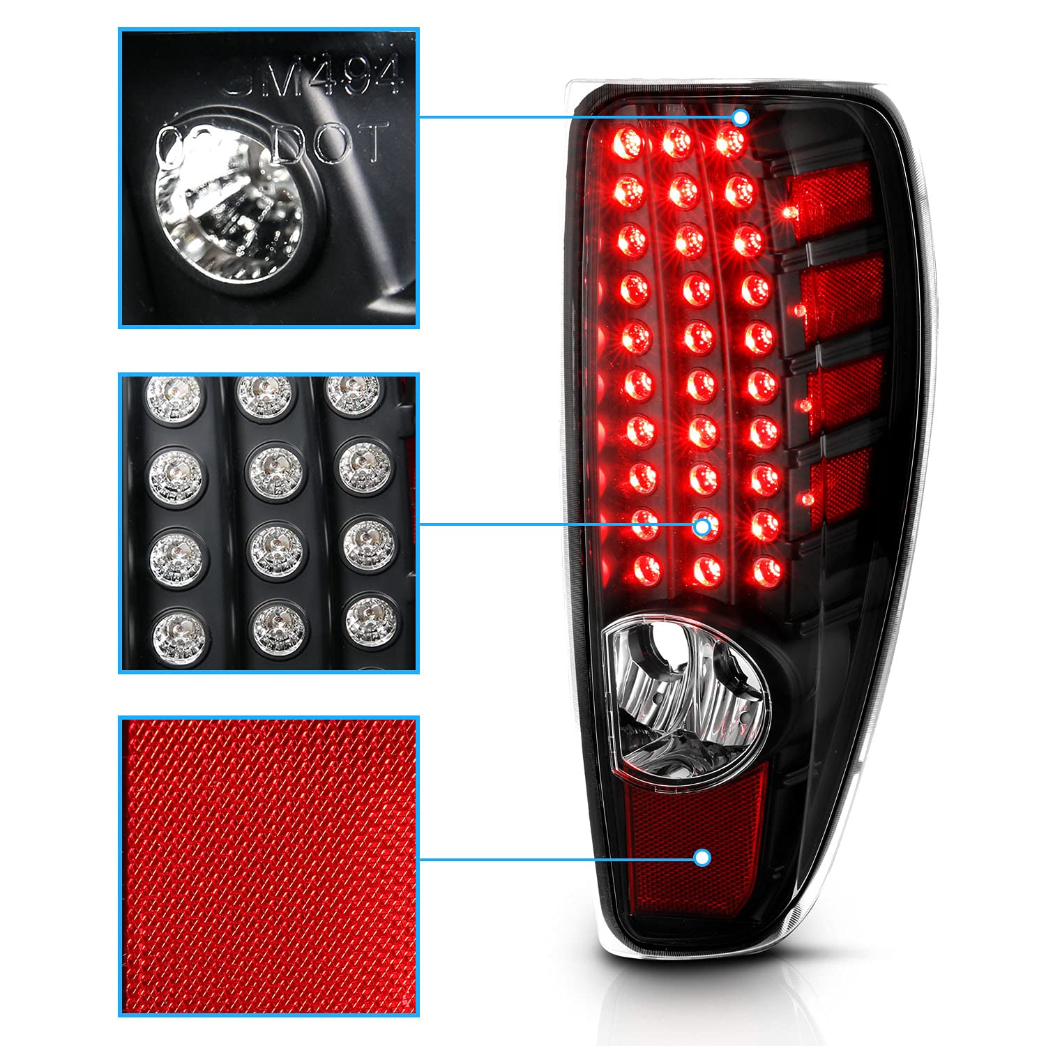 CHEVY COLORADO 04-12 / GMC CANYON 04-12  LED TAIL LIGHTS BLACK