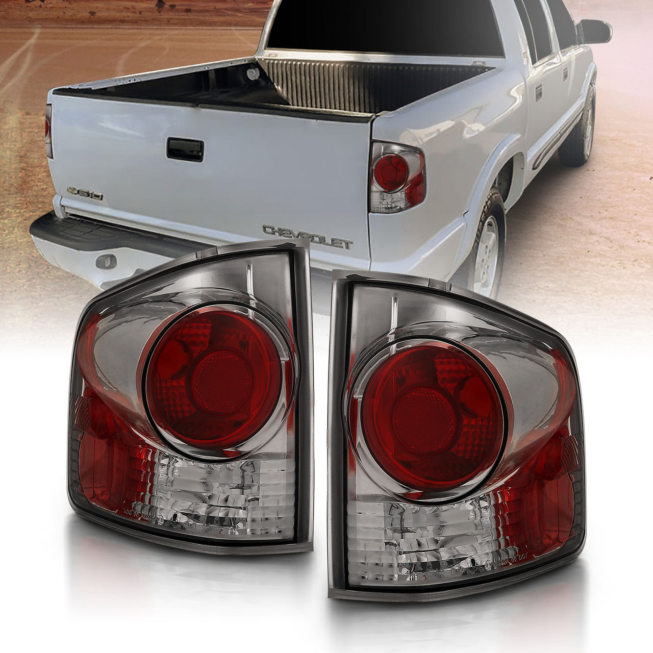 CHEVY S-10/GMC SONOMA 94-04 TAIL LIGHTS 3D STYLE SMOKE
