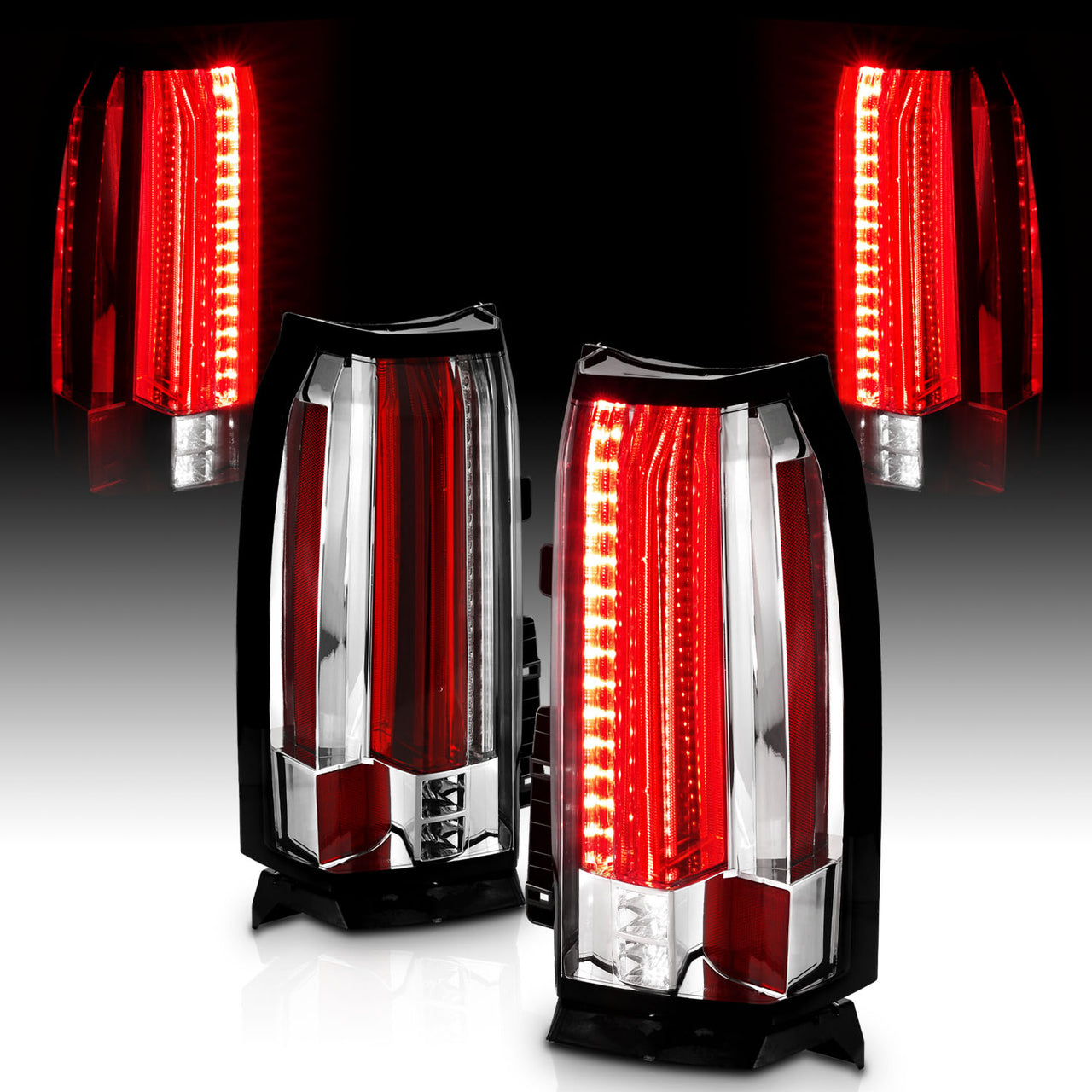 CHEVY TAHOE/SUBURBAN 15-17 LED TAIL LIGHTS ALL CHROME