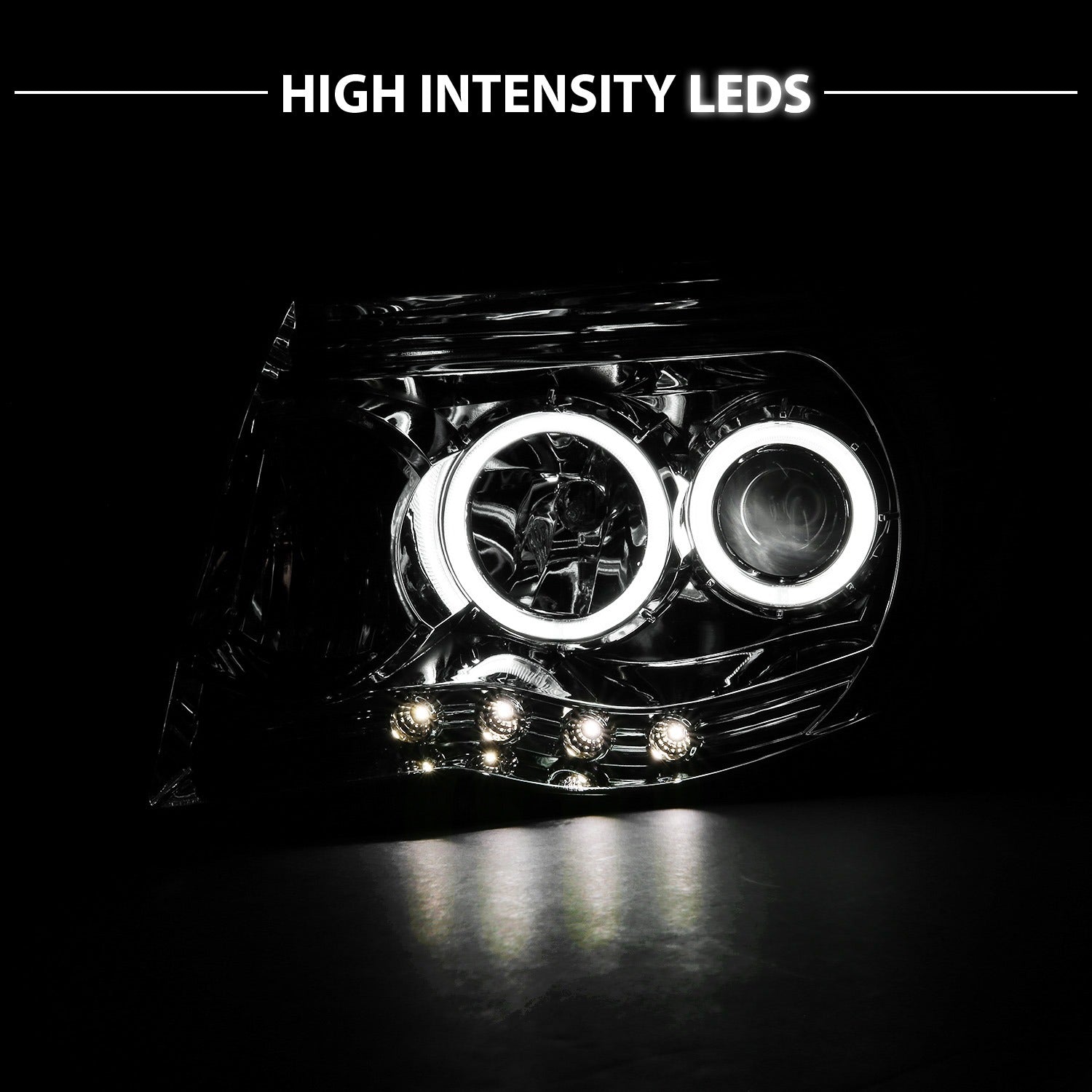 TOYOTA TACOMA 05-11 PROJECTOR HEADLIGHTS  W/O CCFL BAR  CHROME AMBER (RX HALO)