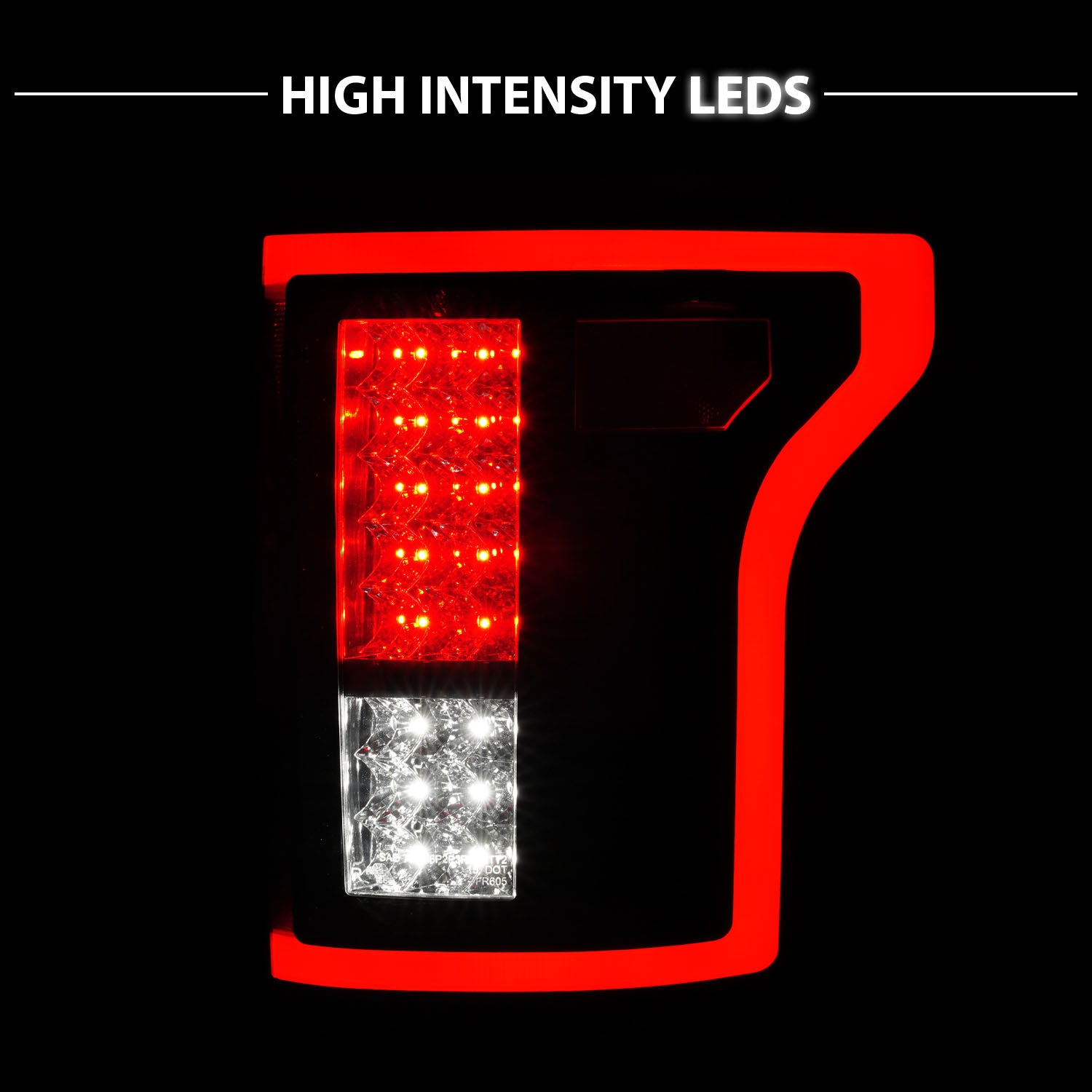 FORD F-150 15-17 LED TAIL LIGHTS BLACK/CHROME (NON-BLIS ONLY)