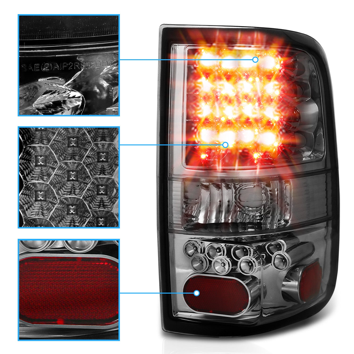 FORD F-150 04-06 LED TAIL LIGHTS SMOKE