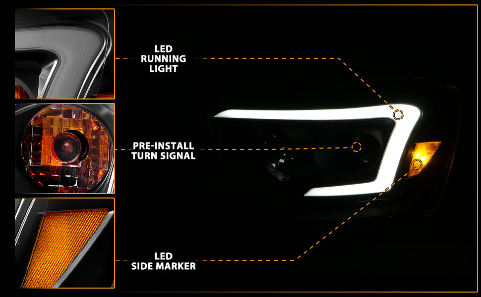 DODGE RAM 1500 06-08/ 2500/3500 06-09 BLACK HEADLIGHTS AMBER (W/ C LIGHT BAR)
