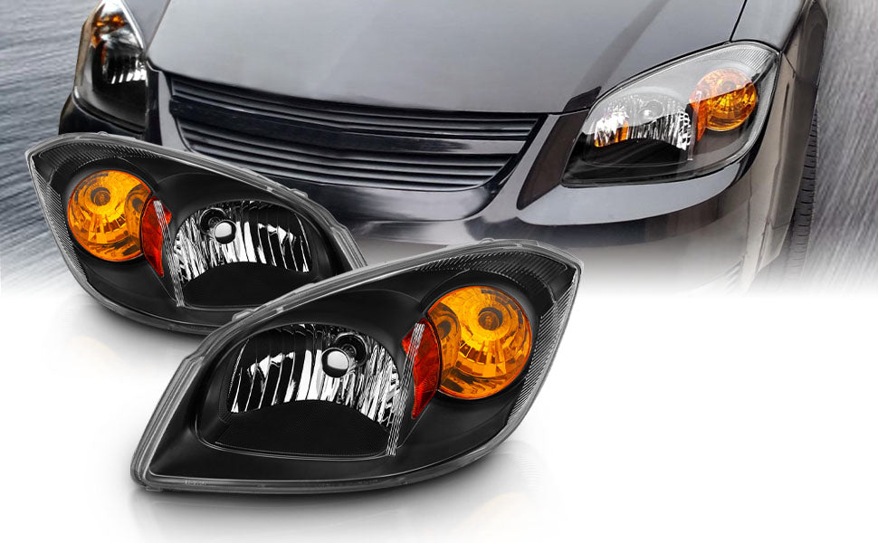 CHEVY COBALT 05-10 HEADLIGHTS 2/4DR BLACK (BASE, LS, LT, LTZ MODEL)