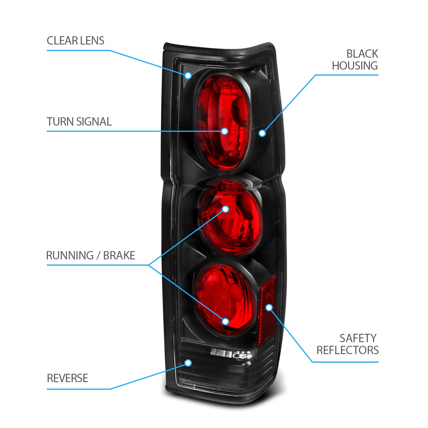 NISSAN HARDBODY 86-97 TAIL LIGHTS G2 BLACK