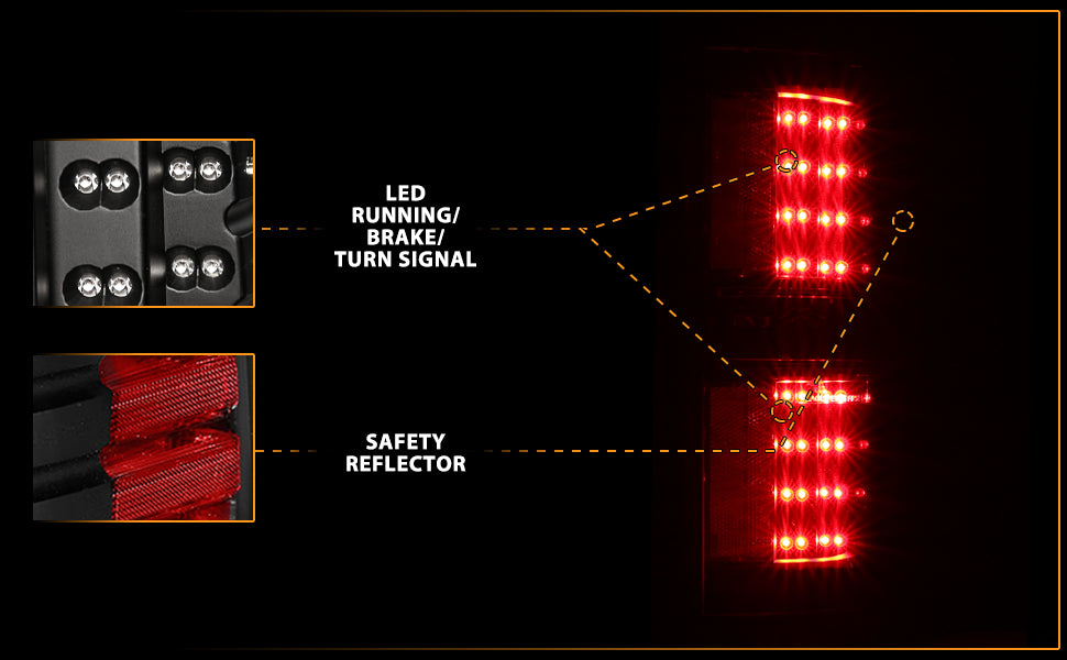 FORD F-150 09-13 LED TAIL LIGHTS BLACK