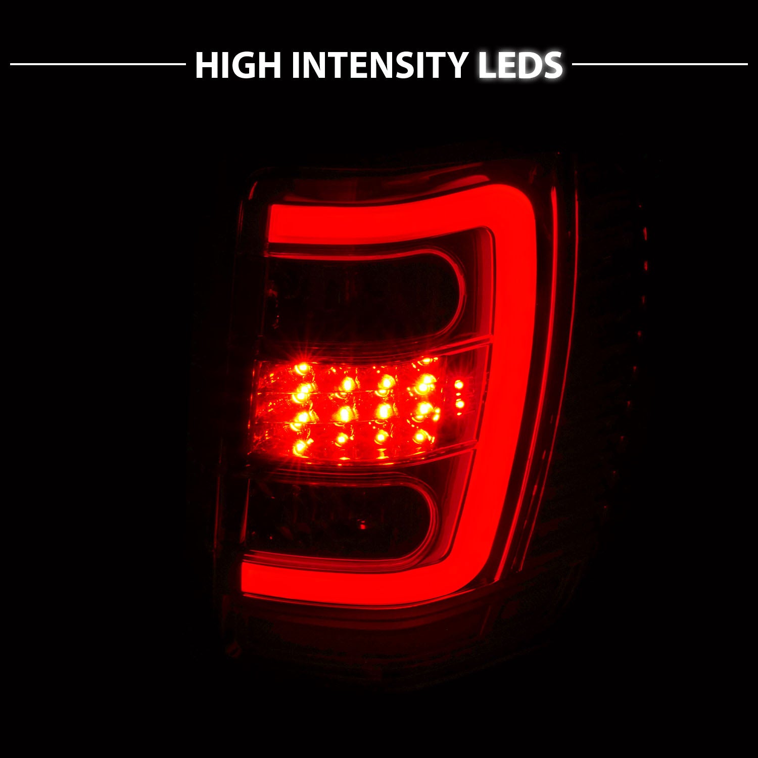 JEEP GRAND CHEROKEE 99-04 LED TAIL LIGHTS RED/CLEAR W/ C LIGHT BAR