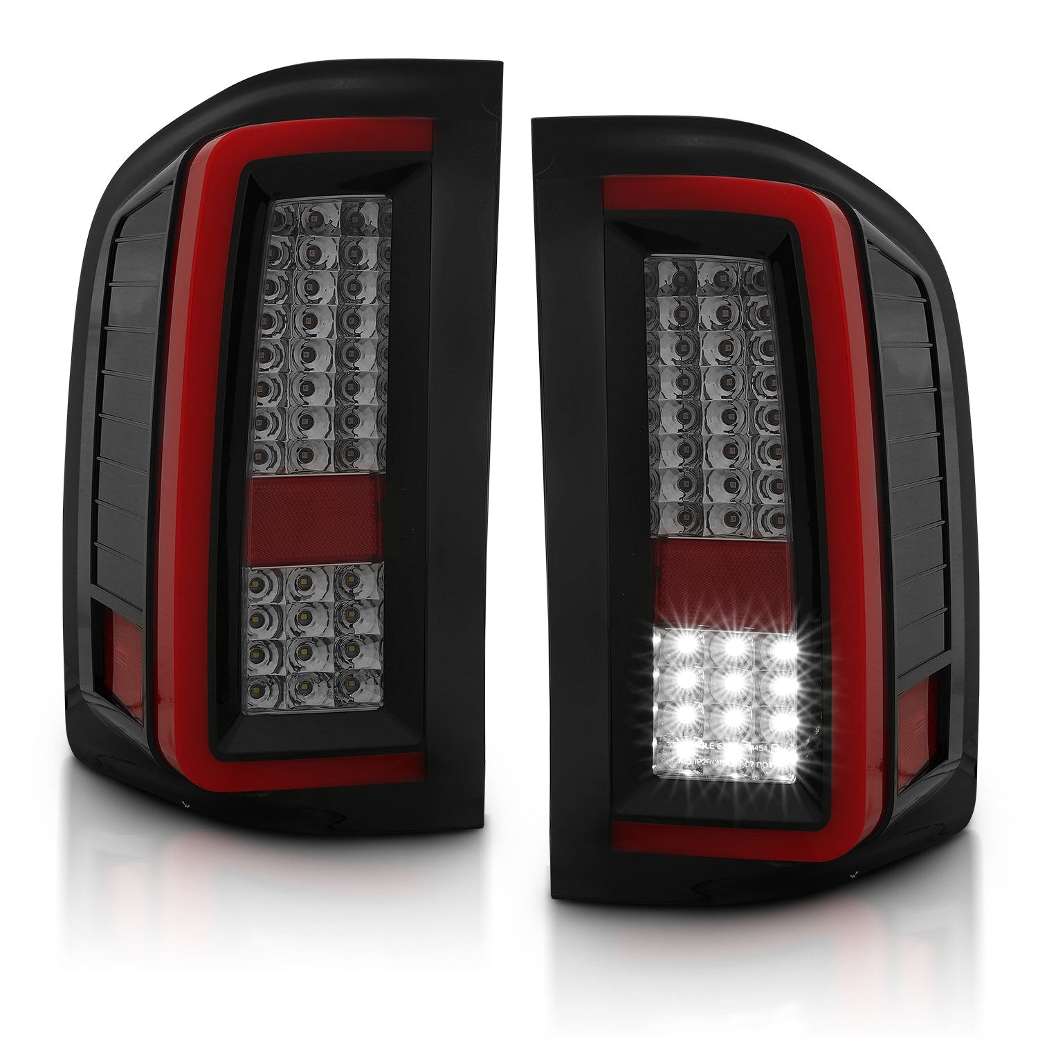 CHEVY SILVERADO 1500/2500/3500 07-10/HYBRID 09/GMC SIERRA 07-09 LED TAIL LIGHTS G2 RED/SMOKE