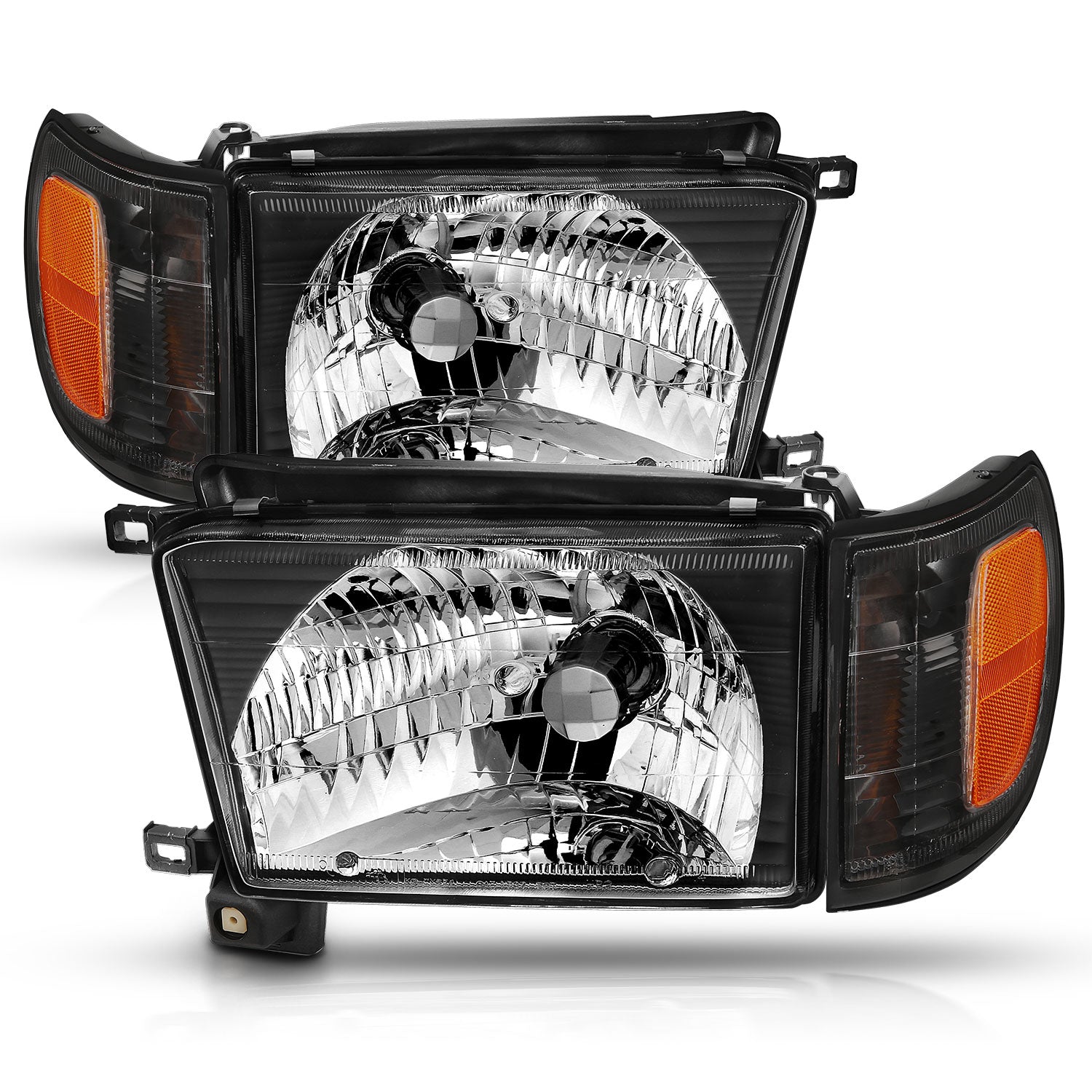 TOYOTA 4 RUNNER 99-02 HEADLIGHTS W/ CORNER LIGHTS BLACK AMBER