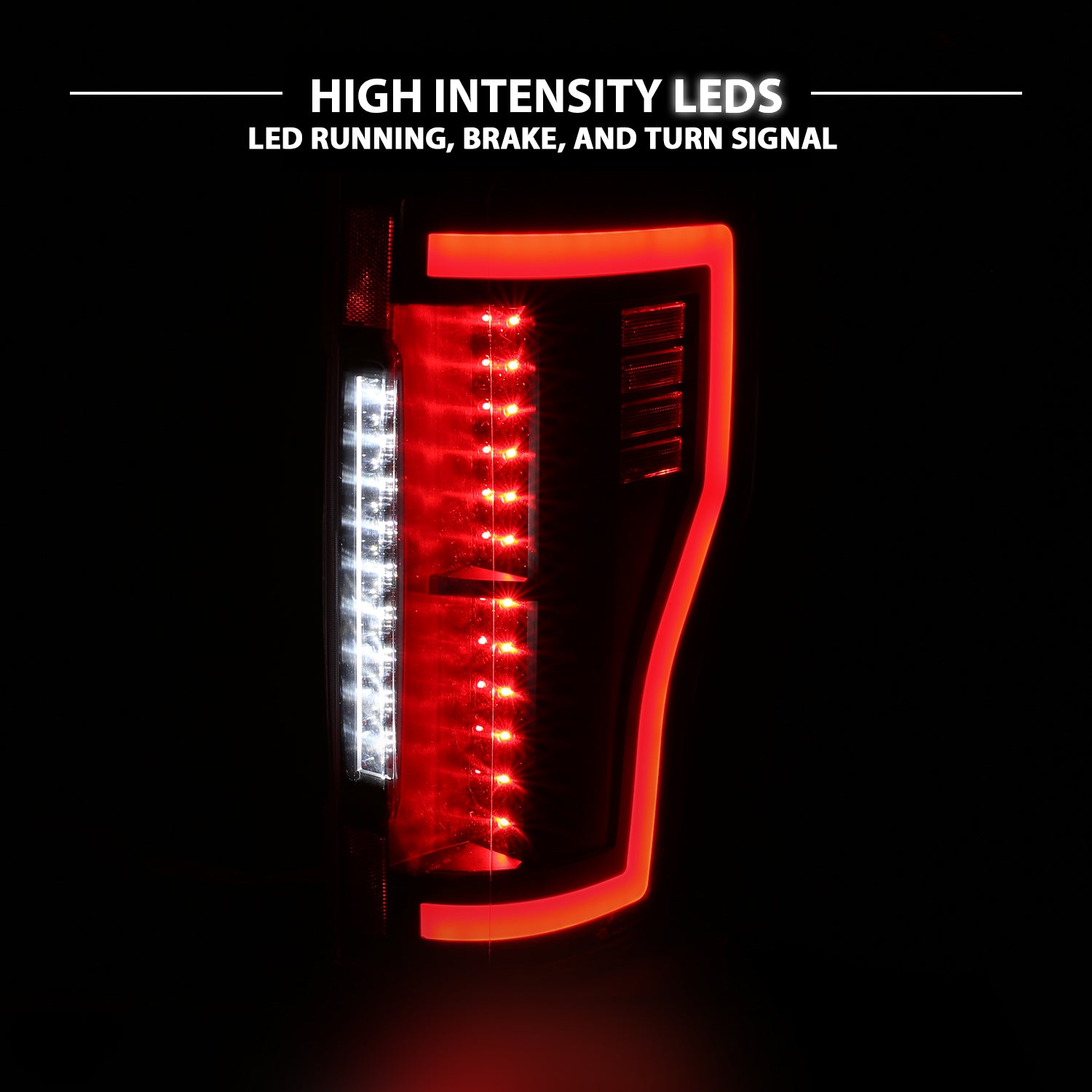 FORD F-250/F350/F450 17-UP LED TAIL LIGHTS BLACK HOUSE CLEAR LENS