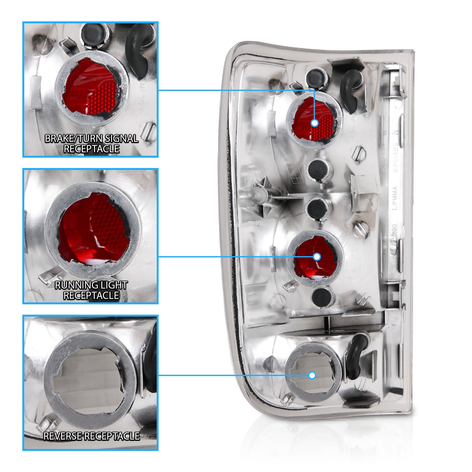 CHEVY BLAZER 95-00 TAIL LIGHTS BLACK