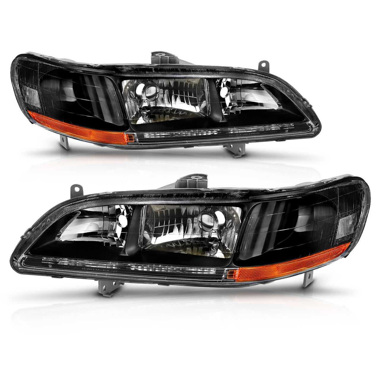HONDA ACCORD 98-02 CRYSTAL HEADLIGHTS BLACK AMBER