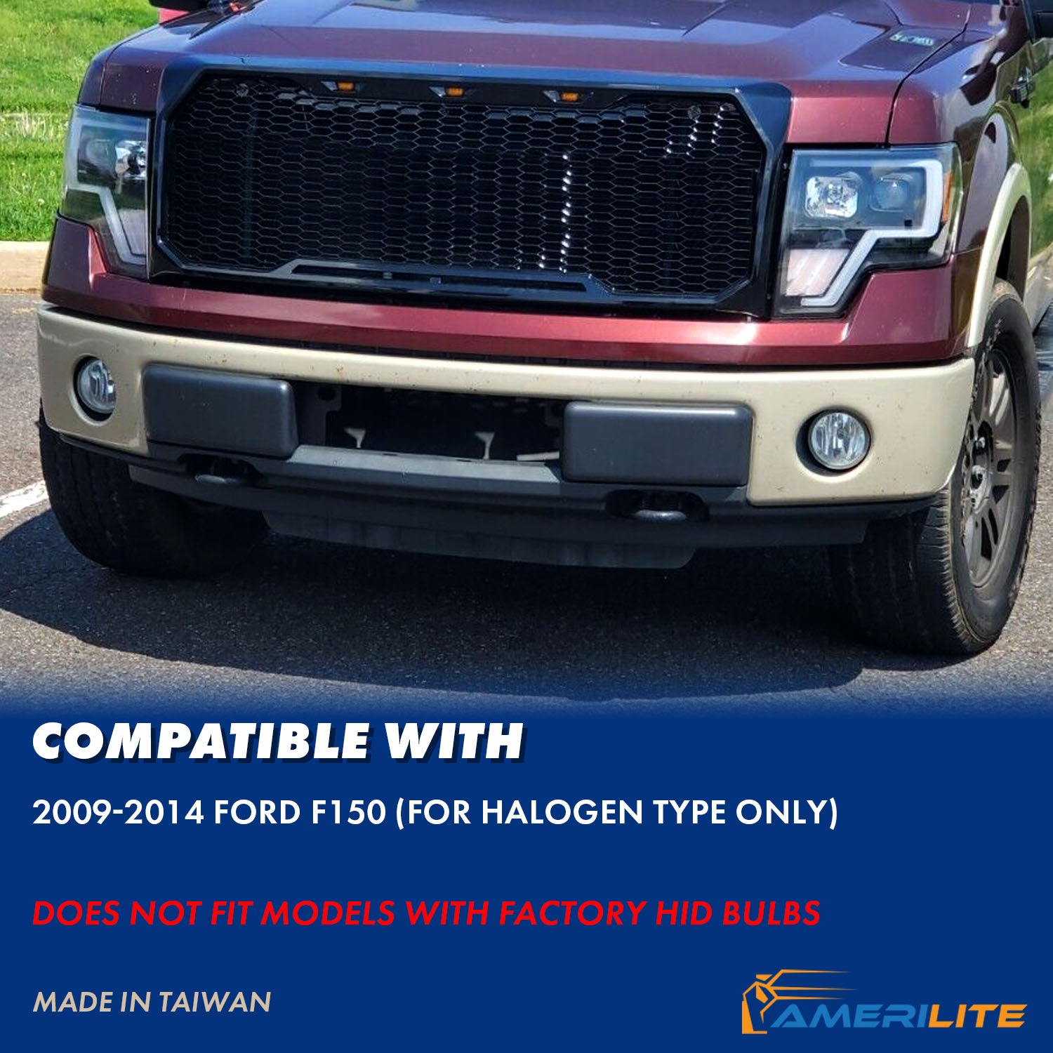 FORD F-150 09-13 PROJECTOR LIGHT BAR STYLE G4 SWITCHBACK HEADLIGHTS BLACK AMBER