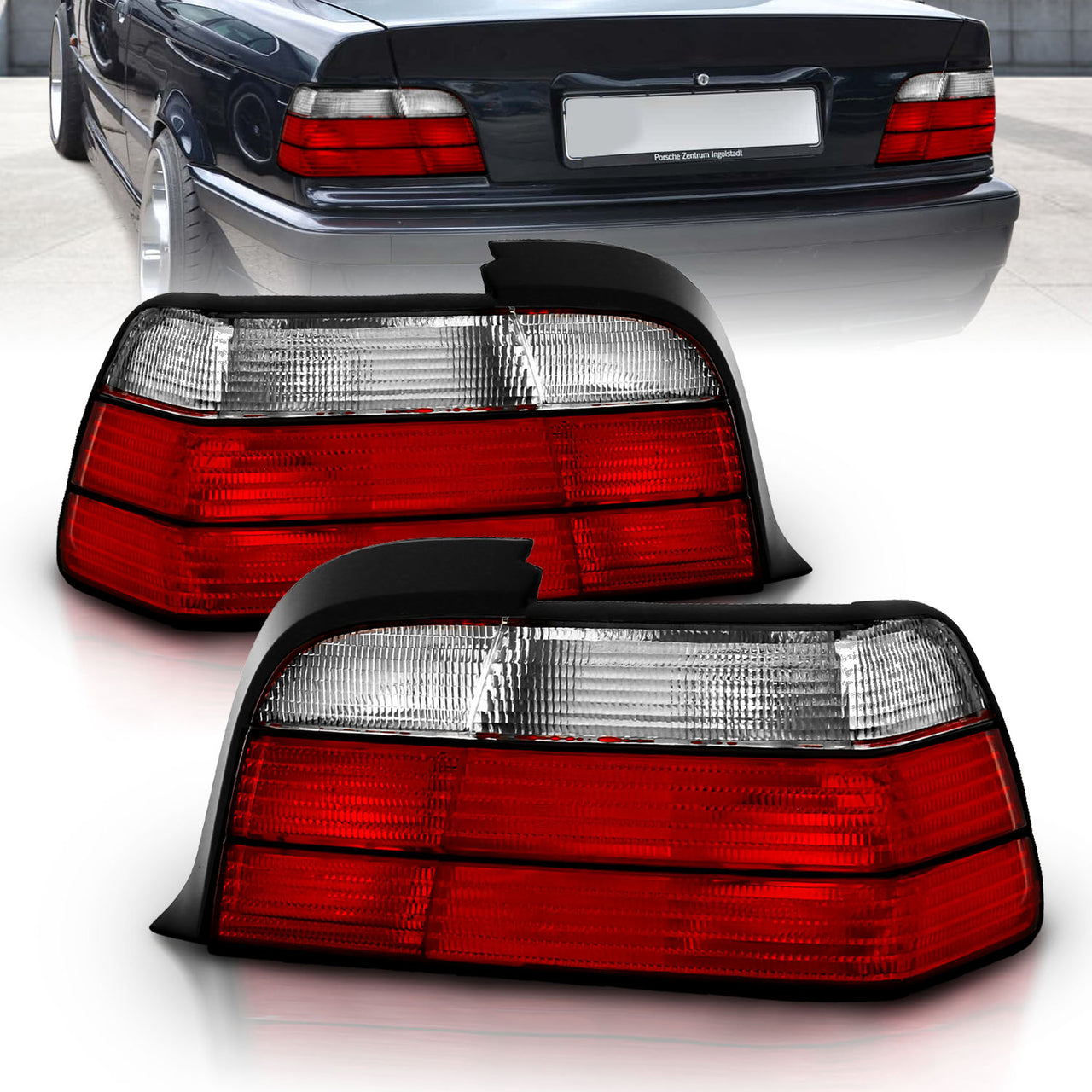 BMW 3 SERIES E36 92-98 2DR TAIL LIGHTS RED/CLEAR