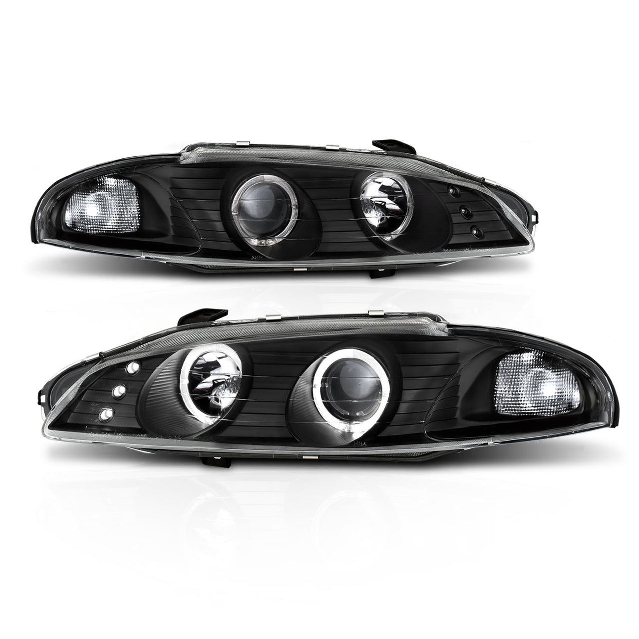 MITSUBISHI ECLIPSE 97-99 PROJECTOR HEADLIGHTS G2 2 HALO BLACK CLEAR