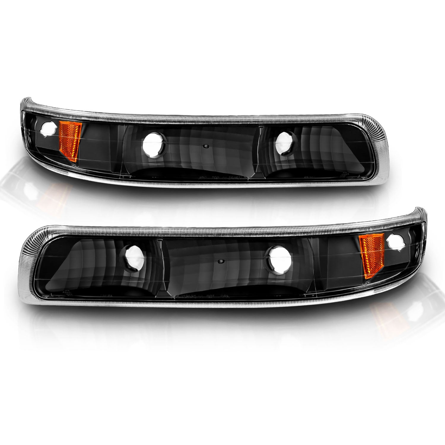 CHEVY SILVERADO 99-01 BUMPER LIGHTS EURO BLACK AMBER