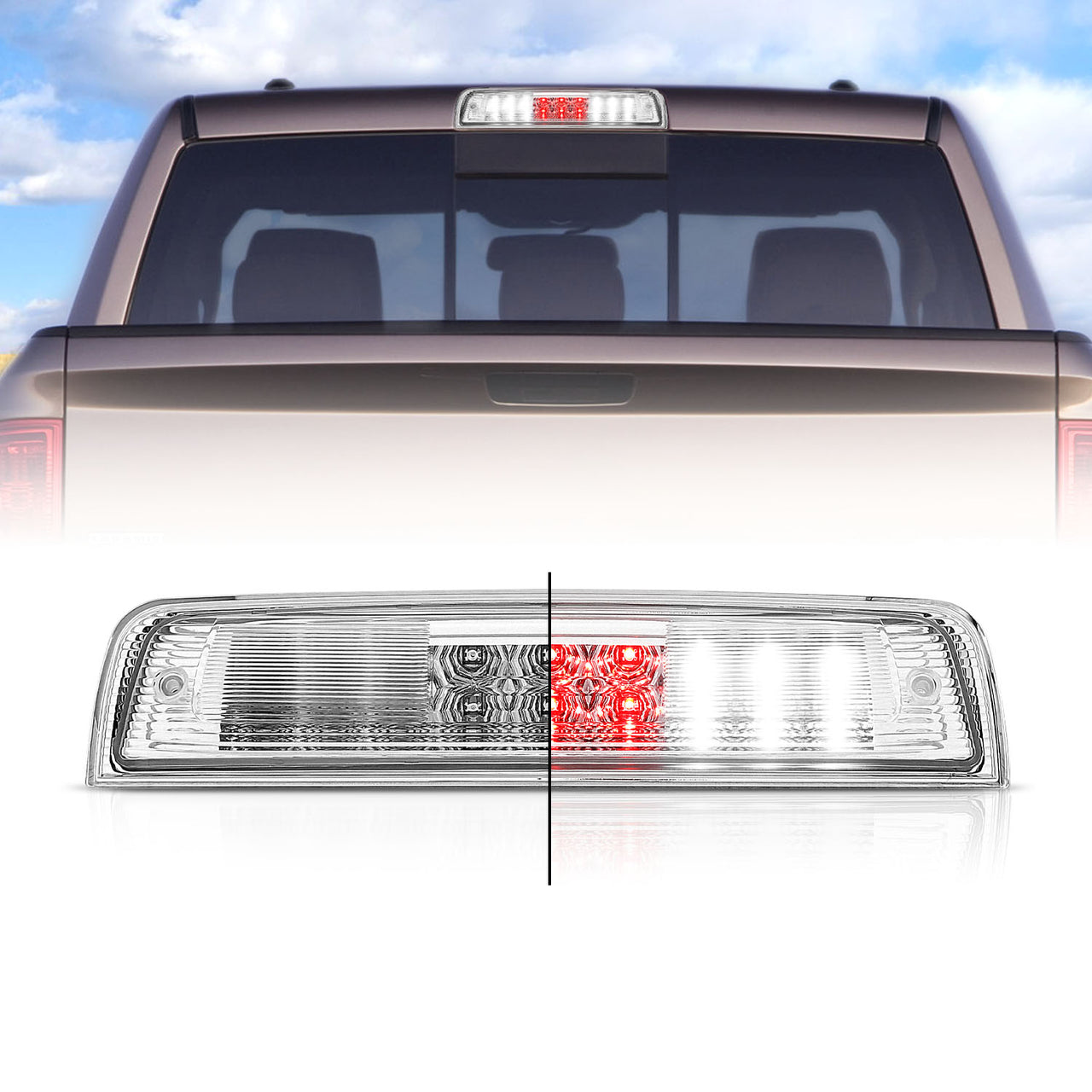 DODGE RAM 09-12 LED 3RD BRAKE LIGHTS ALL CHROME