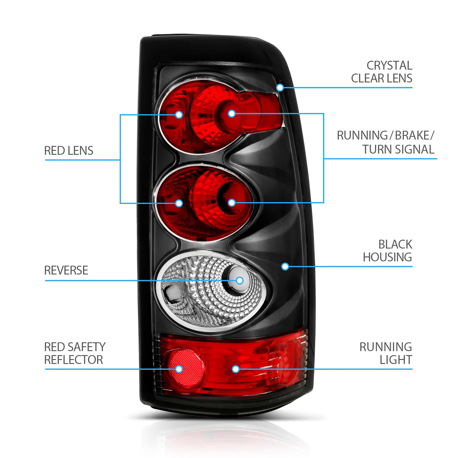 CHEVY SILVERADO 03-06 TAIL LIGHTS BLACK