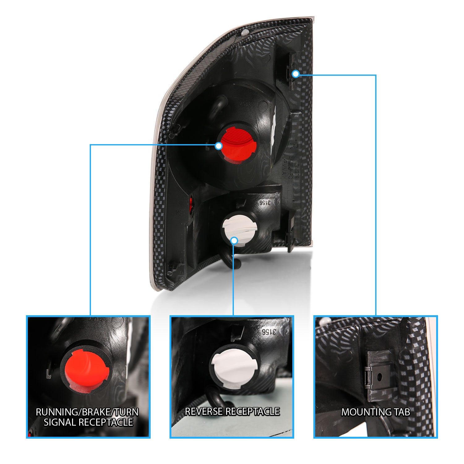 CHEVY S-10/GMC SONOMA 94-04 TAIL LIGHTS 3D STYLE CARBON
