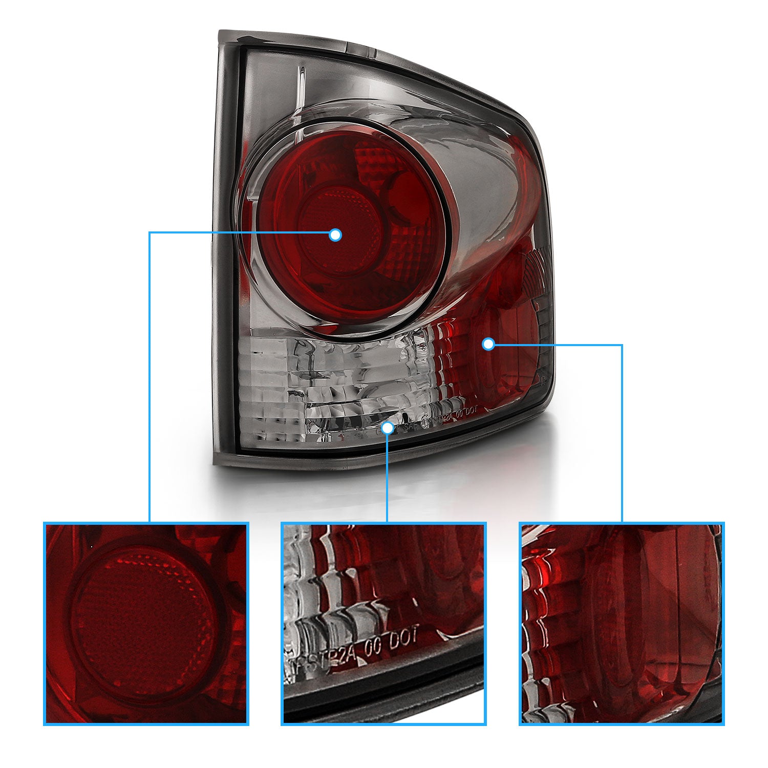 CHEVY S-10/GMC SONOMA 94-04 TAIL LIGHTS 3D STYLE SMOKE