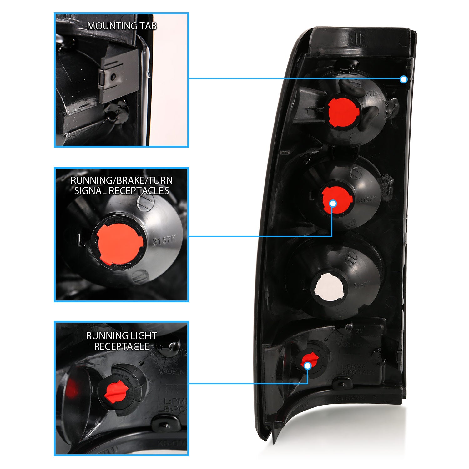 CHEVY SILVERADO 03-06 TAIL LIGHTS SMOKE