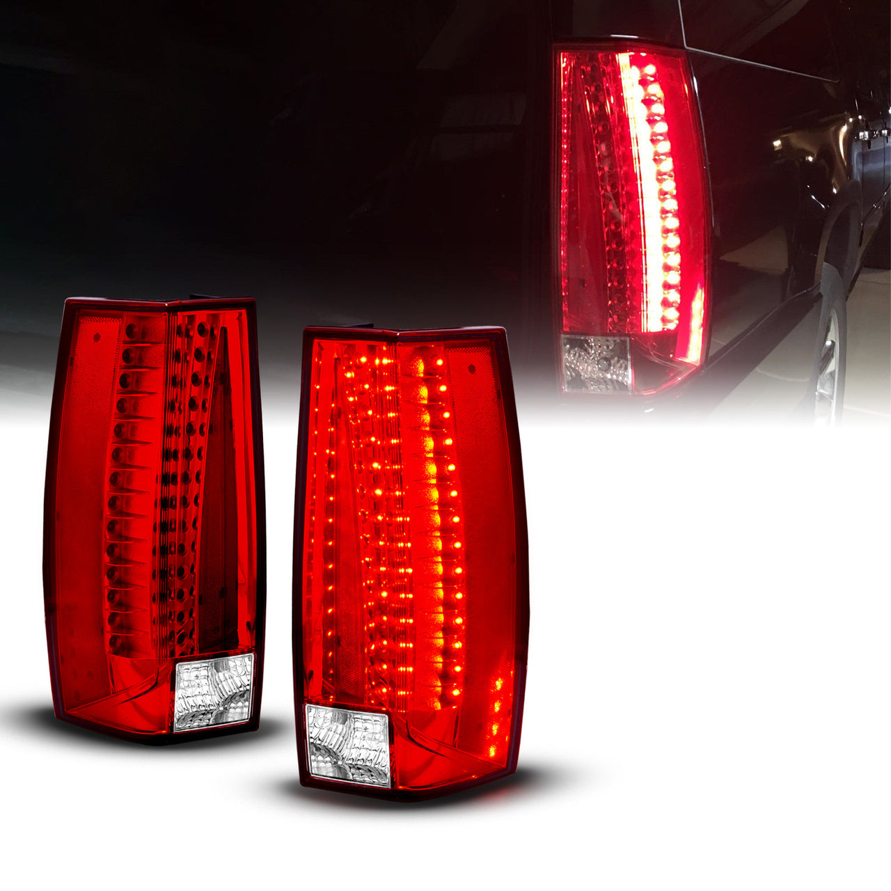 CHEVY TAHOE/SUBURBAN/YUKON/YUKON XL 07-10 LED G5 TAIL LIGHTS RED/CLEAR (ESCALADE LOOK)