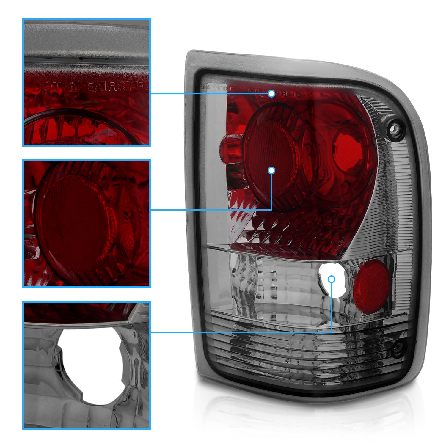 FORD RANGER 93-97 TAIL LIGHTS SMOKE