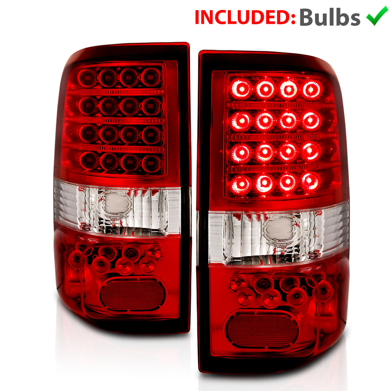 FORD F-150 04-06 LED TAIL LIGHTS RED/CLEAR