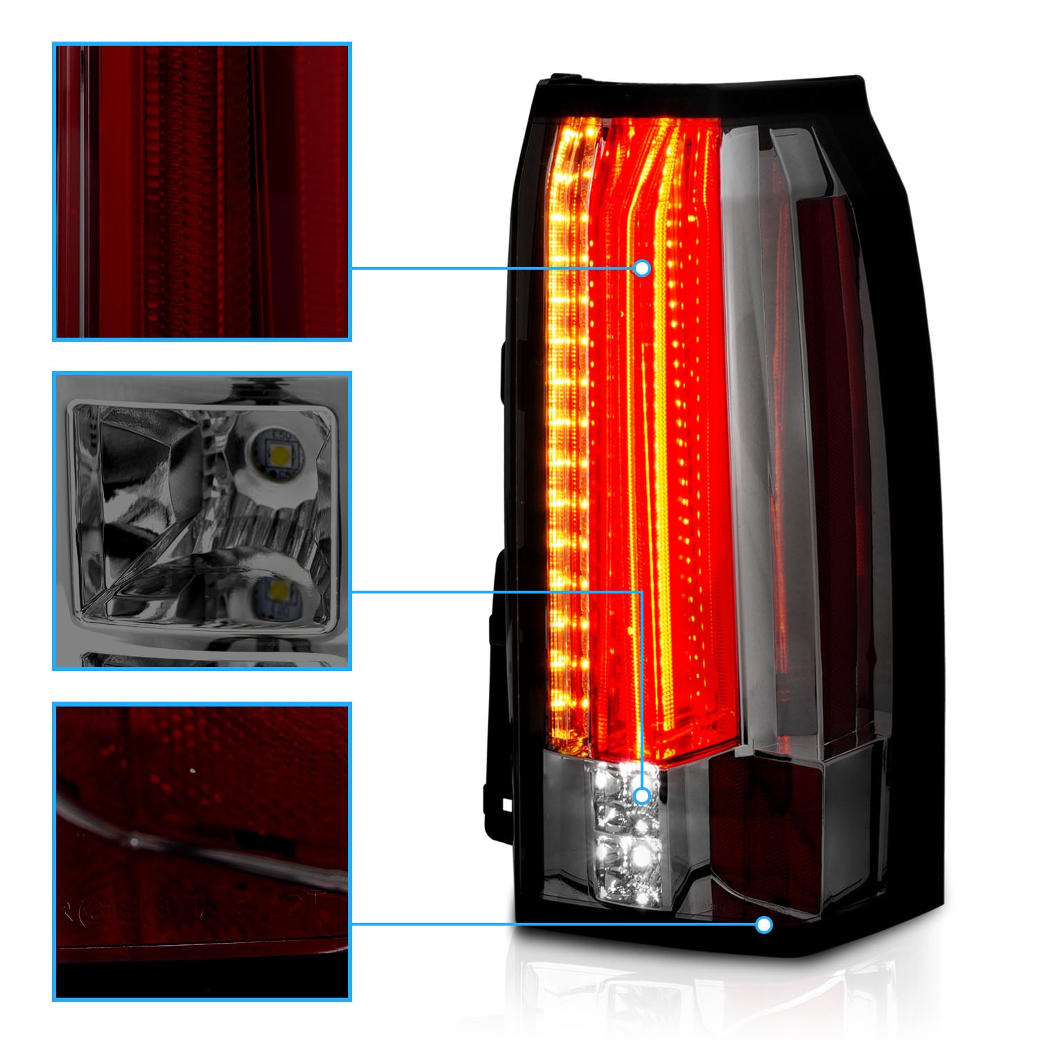 GMC YUKON/YUKON XL 15-17 LED TAIL LIGHTS SMOKE