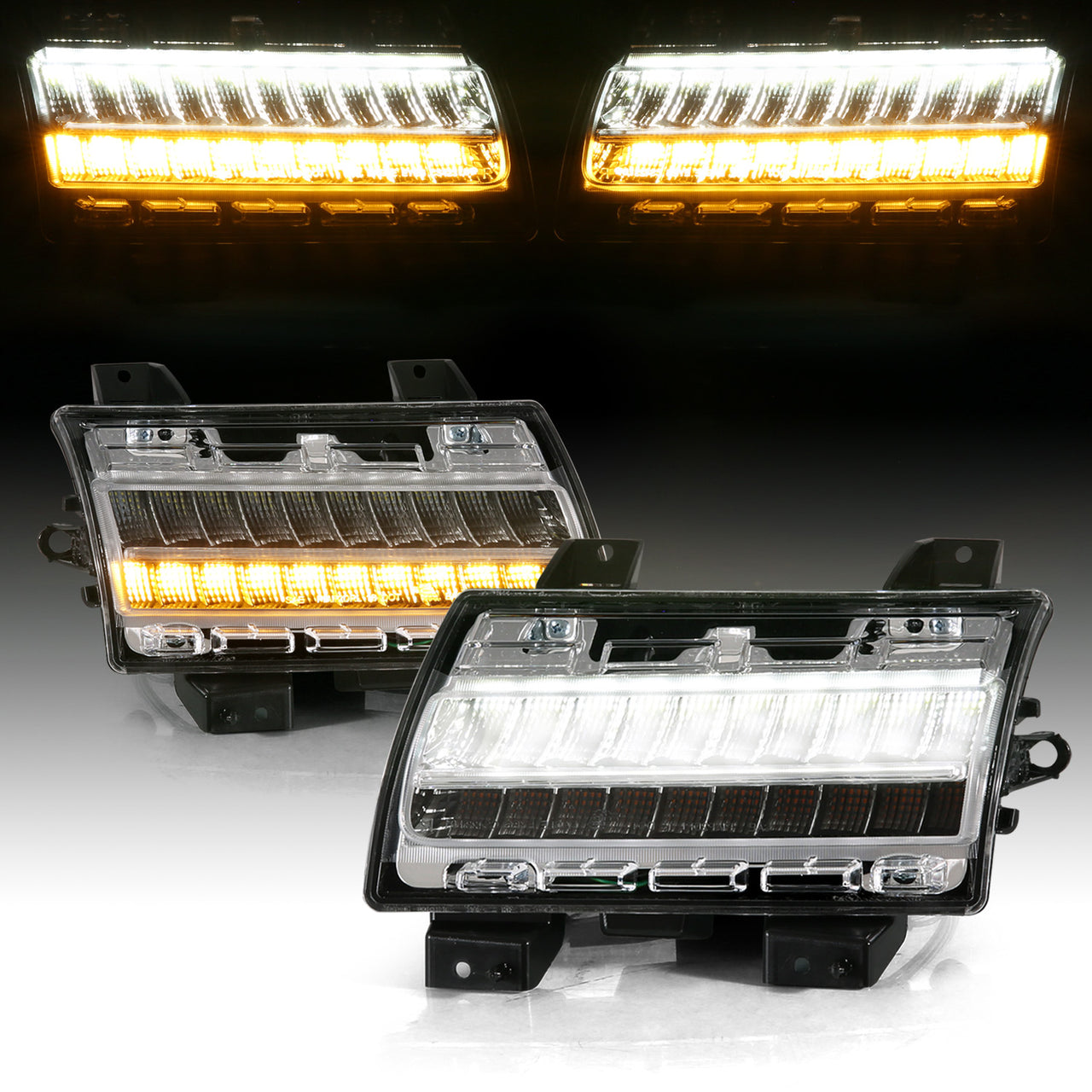 JEEP WRANGLER 18-21 SAHARA, RUBICON, MOAB/ GLADIATOR 20 RUBICON, OVERLAND LED PARKING SIDE MARKERS CHROME (SEQUENTIAL SIGNAL) (FOR LOW CONFIGURED, HALOGEN TYPE)