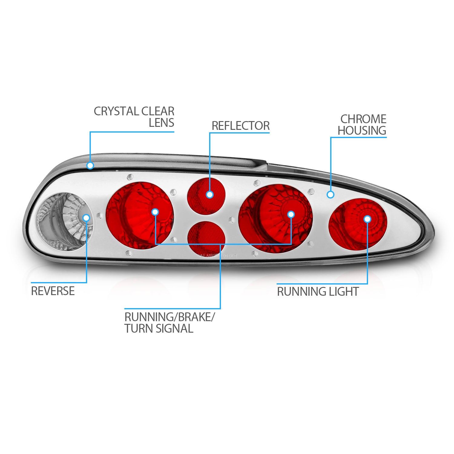 CHEVY CAMARO 93-01 TAIL LIGHTS CHROME