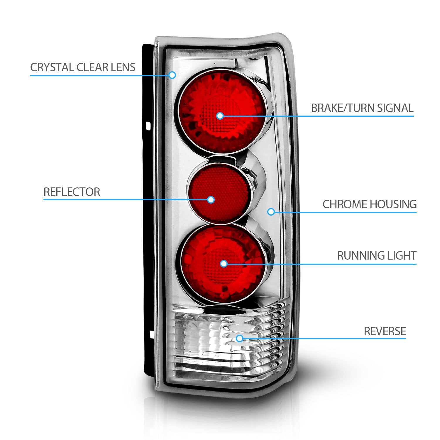 CHEVY ASTRO/GMC SAFARI VAN 85-05 TAIL LIGHTS G2 CHROME