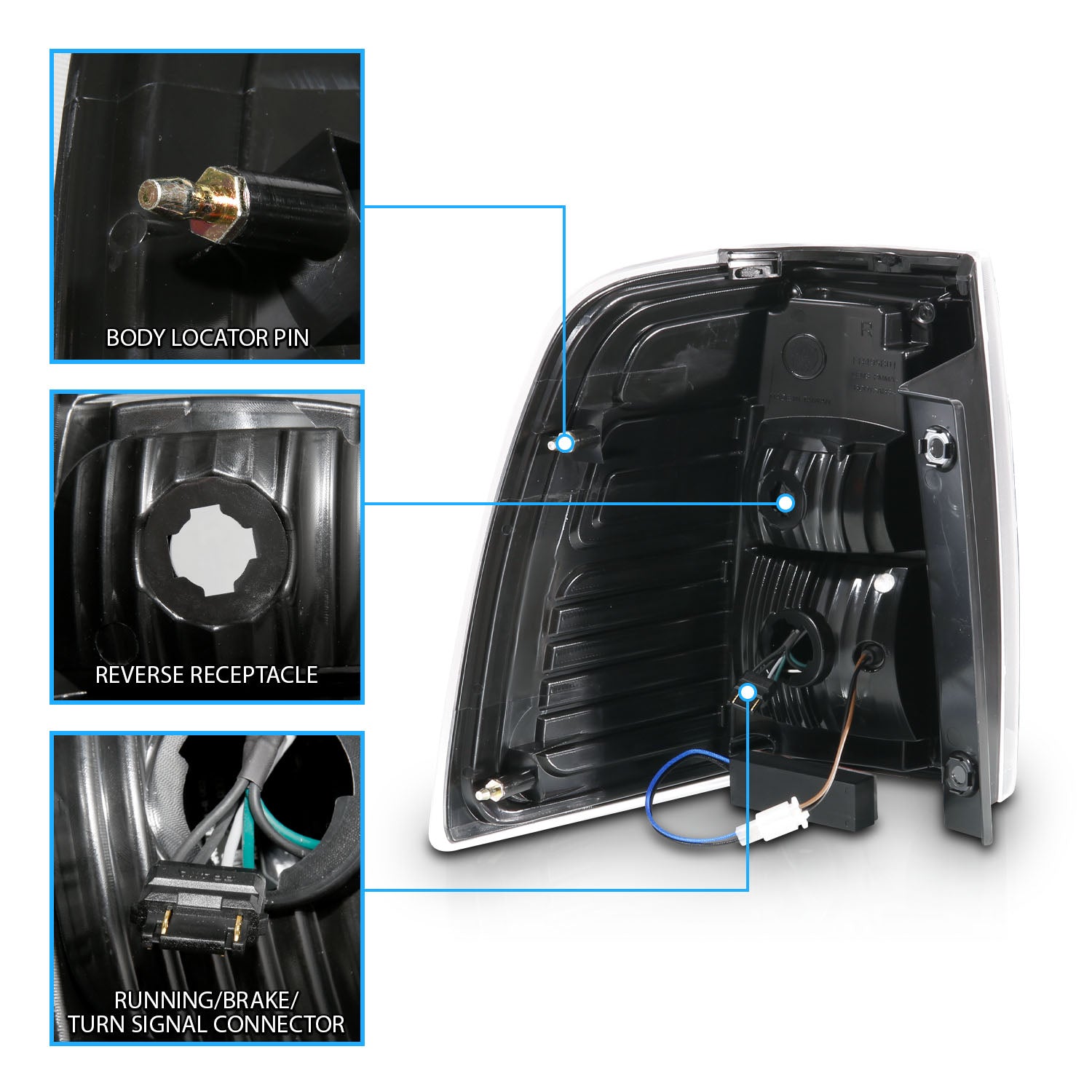 FORD EXPEDITION 07-17 LED TAIL LIGHTS BLACK HOUSING CLEAR LENS (SEQUENTIAL SIGNAL) W/ C-LIGHT BAR