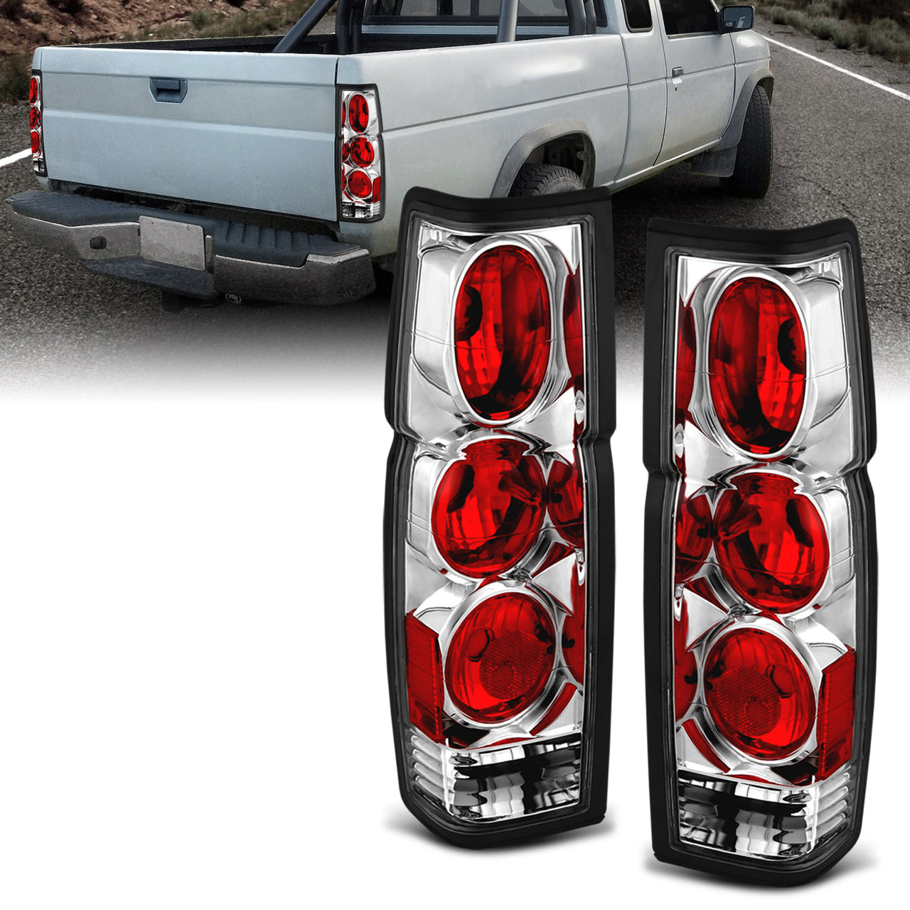 NISSAN HARDBODY 86-97 TAIL LIGHTS G2 CHROME