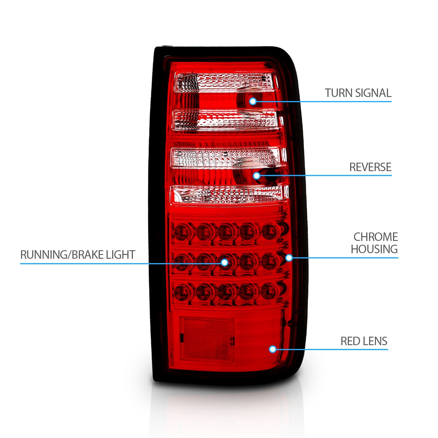 TOYOTA LAND CRUSIER FJ82 91-97 LED TAIL LIGHTS RED/CLEAR